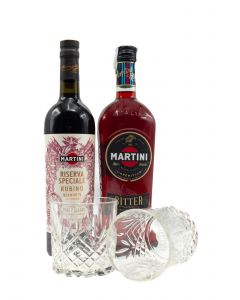 Kit Martini 'Americano' - Vermouth + Bitter + 2 Tumbler Omaggio